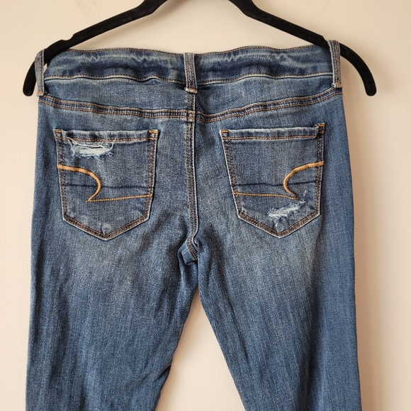 American Eagle Stretch Distressed Cropped Jeggings Size 4 Regular - Picture 7 of 9